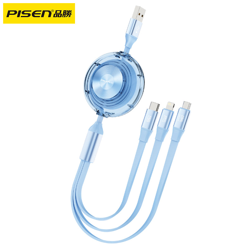 PISEN-3in1急速充電ケーブルLT-AP49-1200（57240）